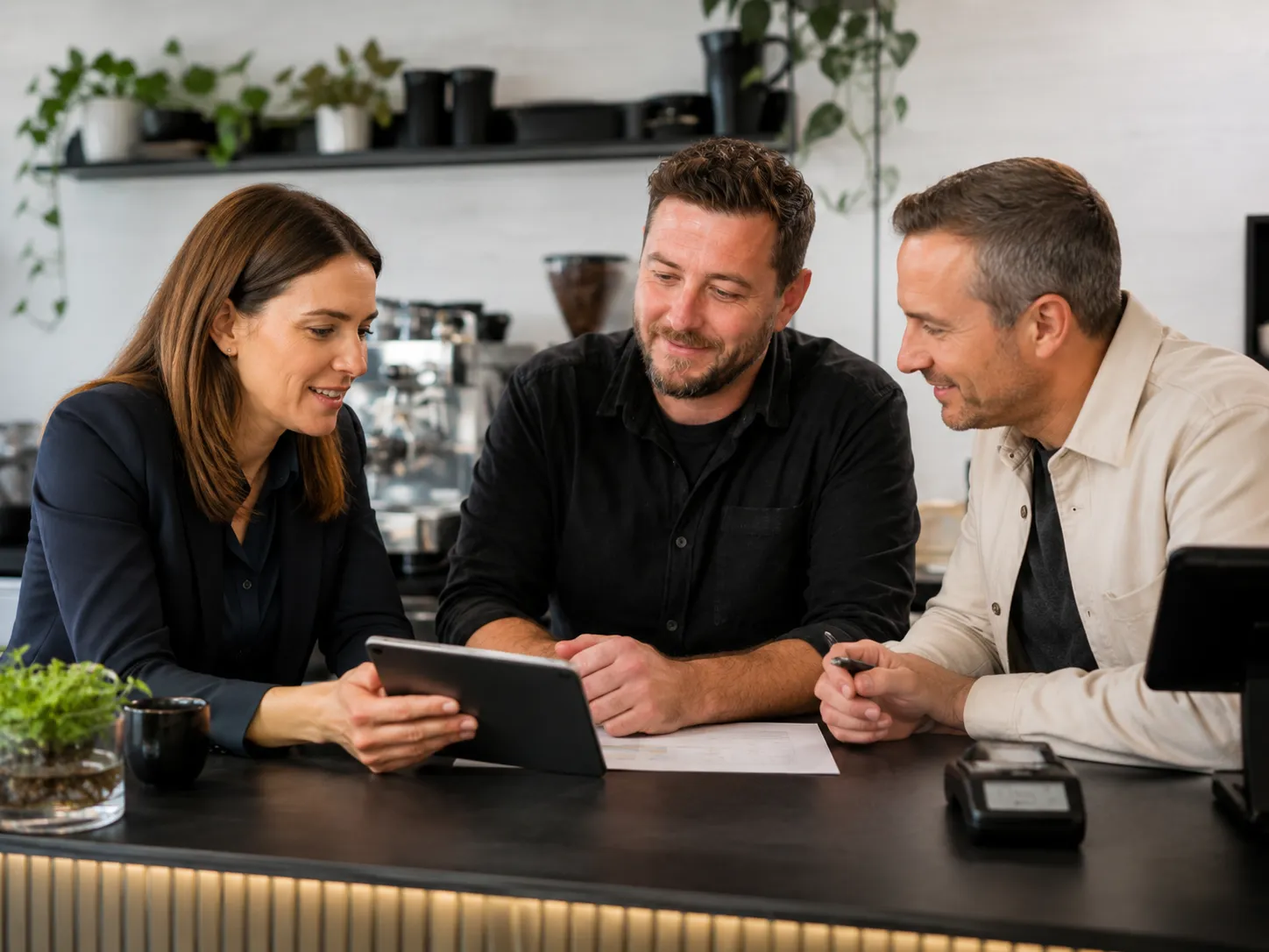 Plemmo team member helping a UK business owner in person